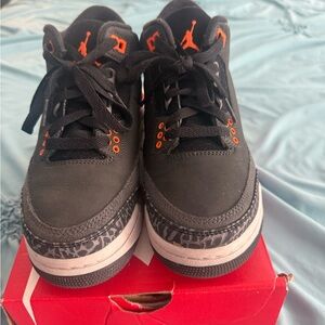 Air Jordan Black and Orange Sneakers - Boys